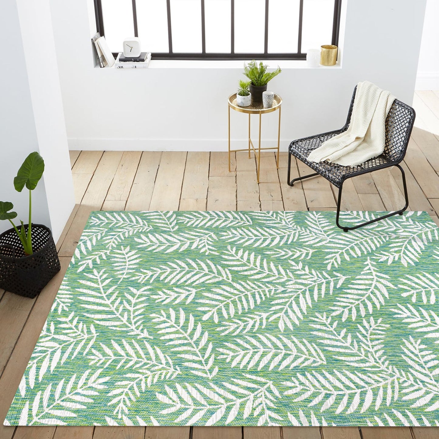 JONATHAN Y Galon Palm Frond Indoor/Outdoor Area Rug
