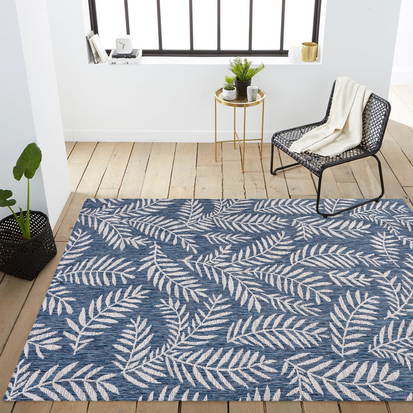 JONATHAN Y Galon Palm Frond Indoor/Outdoor Area Rug