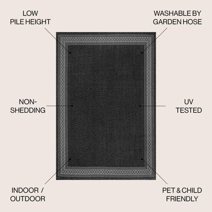 JONATHAN Y Havana Classic Diamond Border Indoor/Outdoor Area Rug