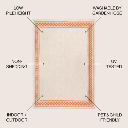 JONATHAN Y Havana Classic Diamond Border Indoor/Outdoor Area Rug