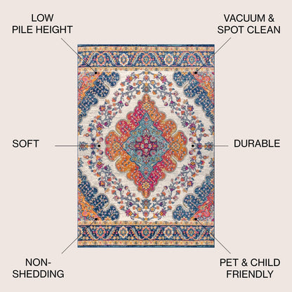 JONATHAN Y Inigo FLAIR Boho Vintage Medallion Area Rug