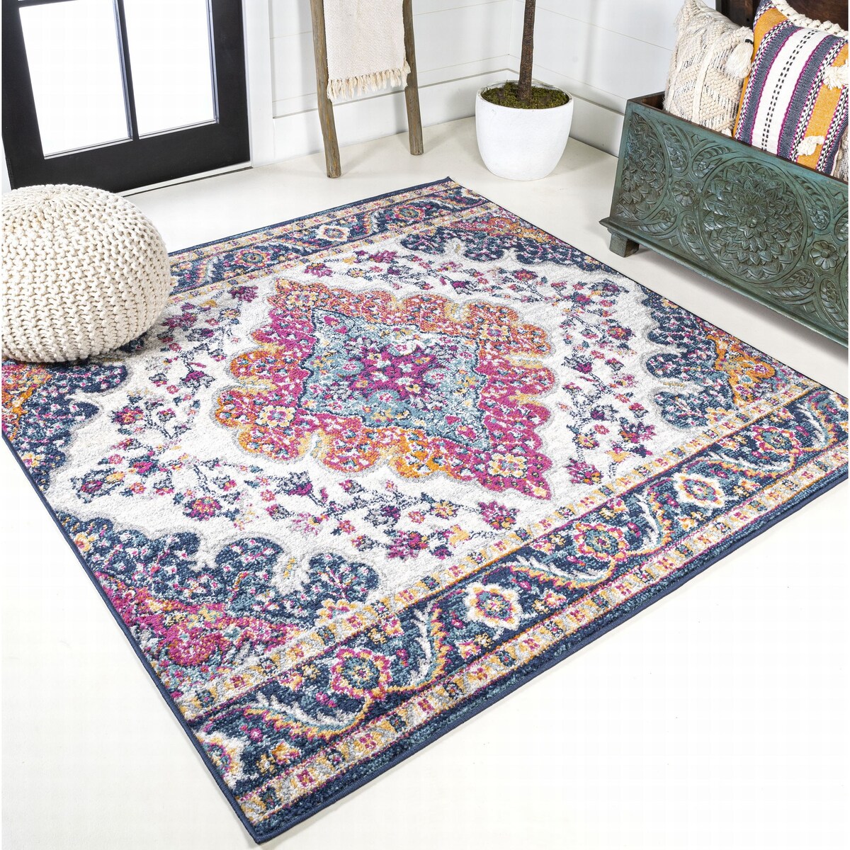 JONATHAN Y Inigo FLAIR Boho Vintage Medallion Area Rug