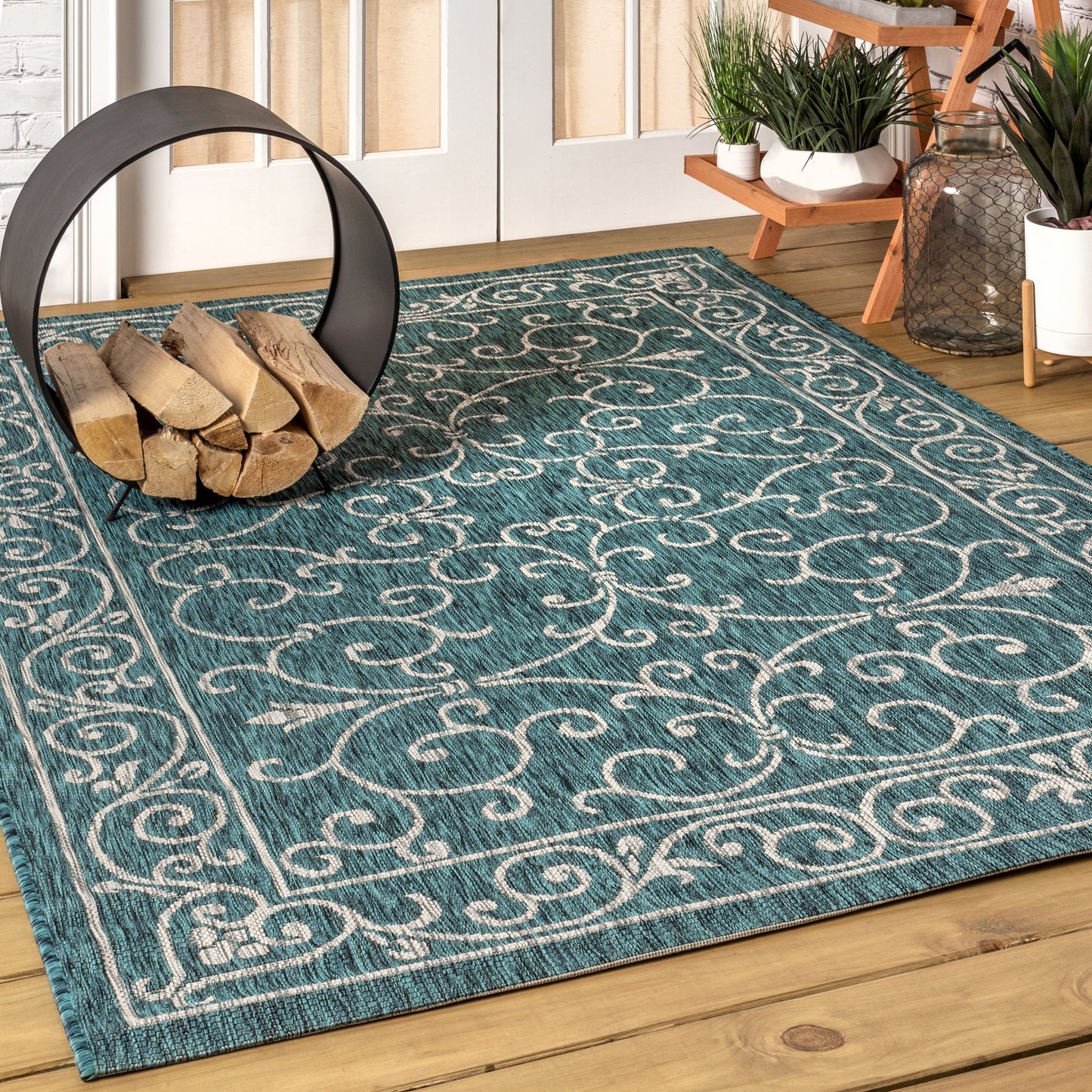 JONATHAN Y Filigree Textured Weave Indoor/Outdoor Area Rug
