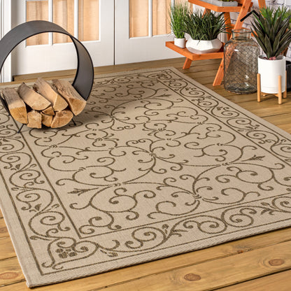 JONATHAN Y Filigree Textured Weave Indoor/Outdoor Area Rug