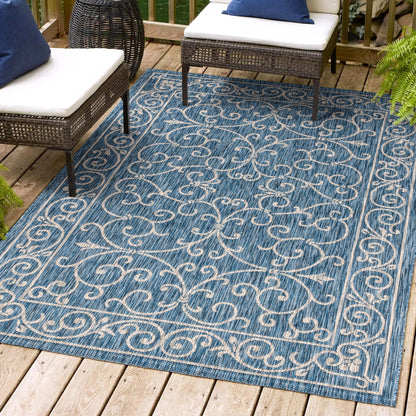 JONATHAN Y Filigree Textured Weave Indoor/Outdoor Area Rug