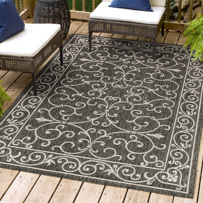 JONATHAN Y Filigree Textured Weave Indoor/Outdoor Area Rug