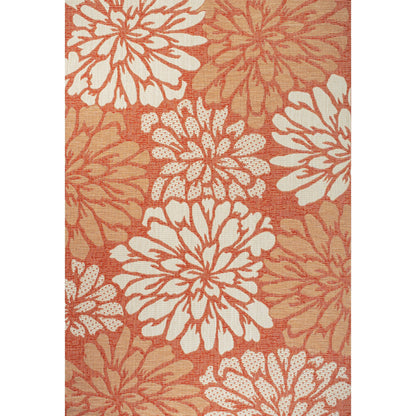 JONATHAN Y Floral Textured Weave Indoor/Outdoor Area Rug