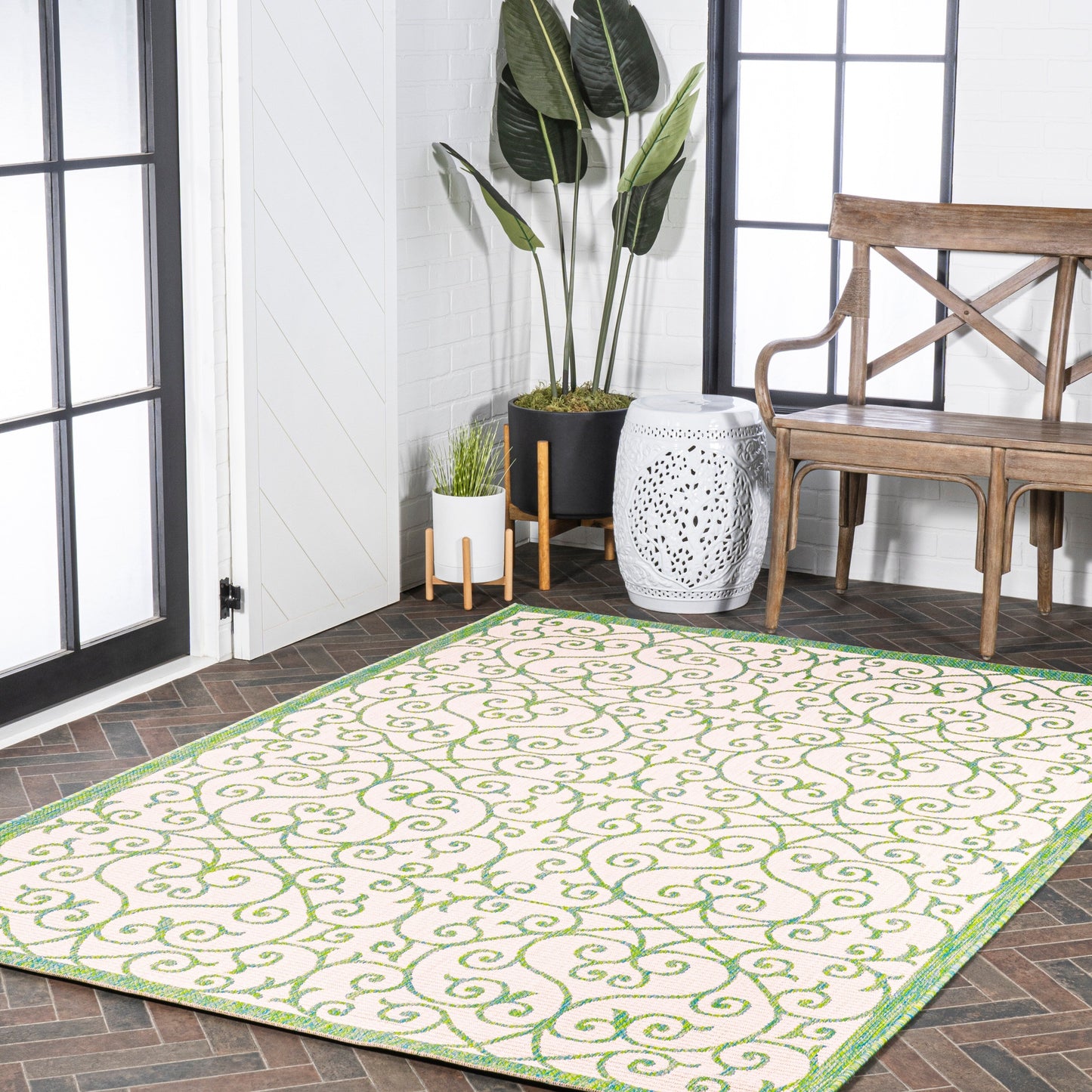 JONATHAN Y Ourika Textured Weave Indoor/Outdoor Area Rug