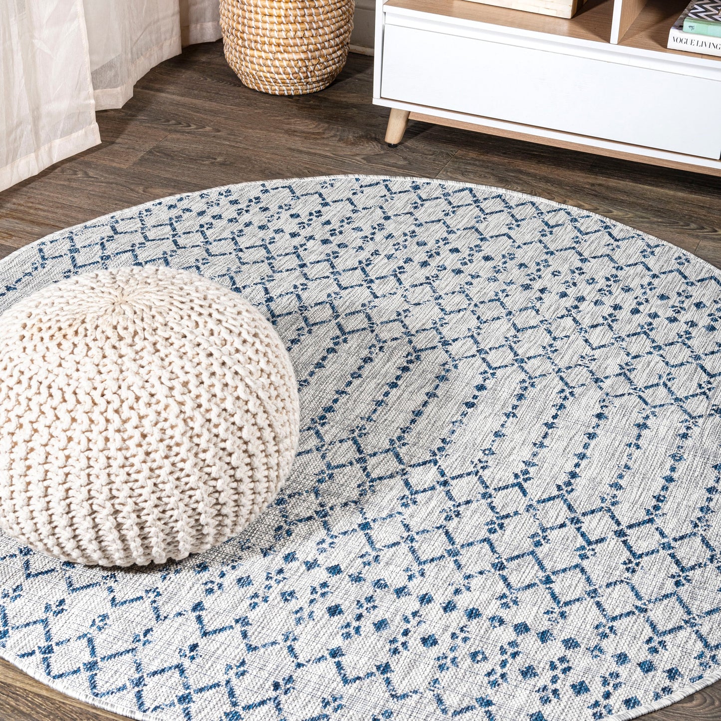 JONATHAN Y Trebol Moroccan Geometric Textured Weave Indoor/Outdoor Area Rug