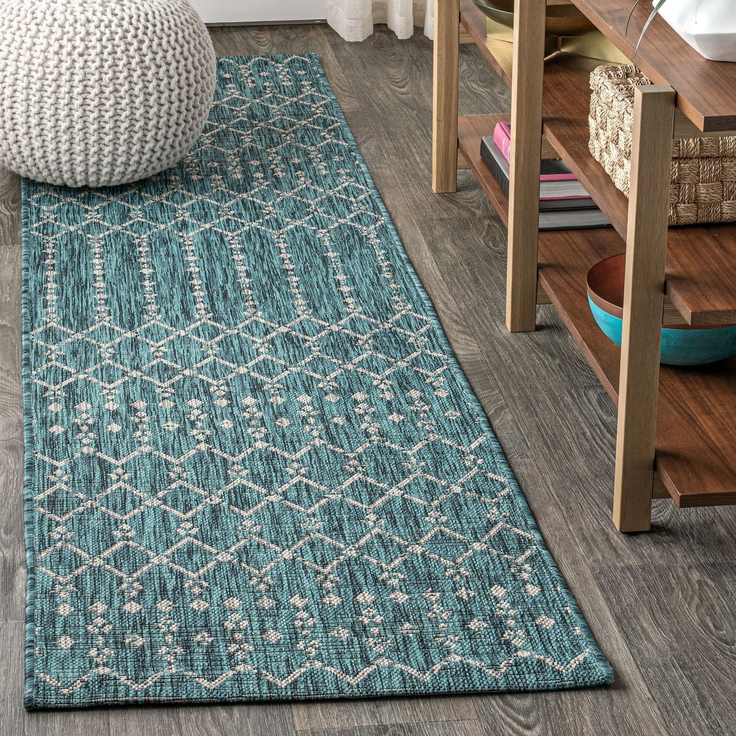 JONATHAN Y Trebol Moroccan Geometric Textured Weave Indoor/Outdoor Area Rug