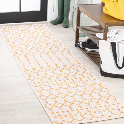 JONATHAN Y Trebol Moroccan Geometric Textured Weave Indoor/Outdoor Area Rug