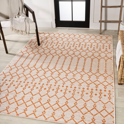JONATHAN Y Trebol Moroccan Geometric Textured Weave Indoor/Outdoor Area Rug