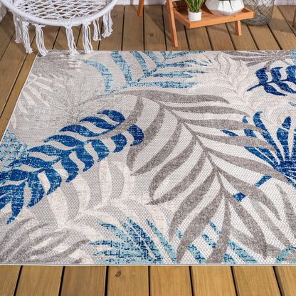 JONATHAN Y Aydin Palm Leaves Indoor/Outdoor Area Rug