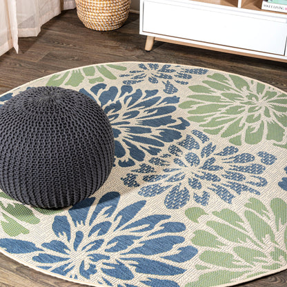 JONATHAN Y Floral Textured Weave Indoor/Outdoor Area Rug