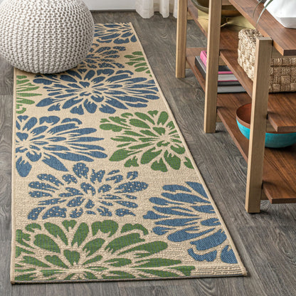 JONATHAN Y Floral Textured Weave Indoor/Outdoor Area Rug