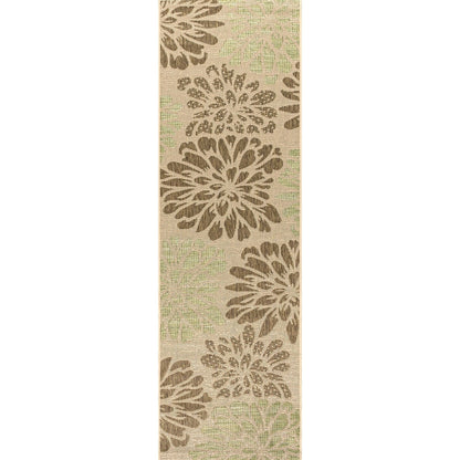 JONATHAN Y Floral Textured Weave Indoor/Outdoor Area Rug