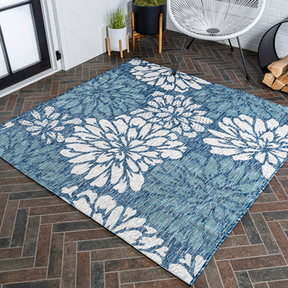 JONATHAN Y Floral Textured Weave Indoor/Outdoor Area Rug