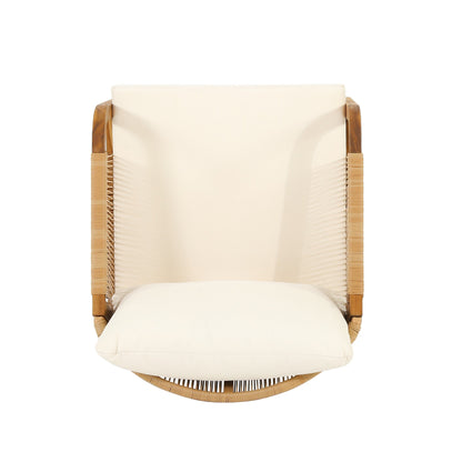 Jabe Ensemble de chaises de jardin en acajou et rotin par Christopher Knight Home