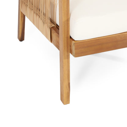 Jabe Ensemble de chaises de jardin en acajou et rotin par Christopher Knight Home