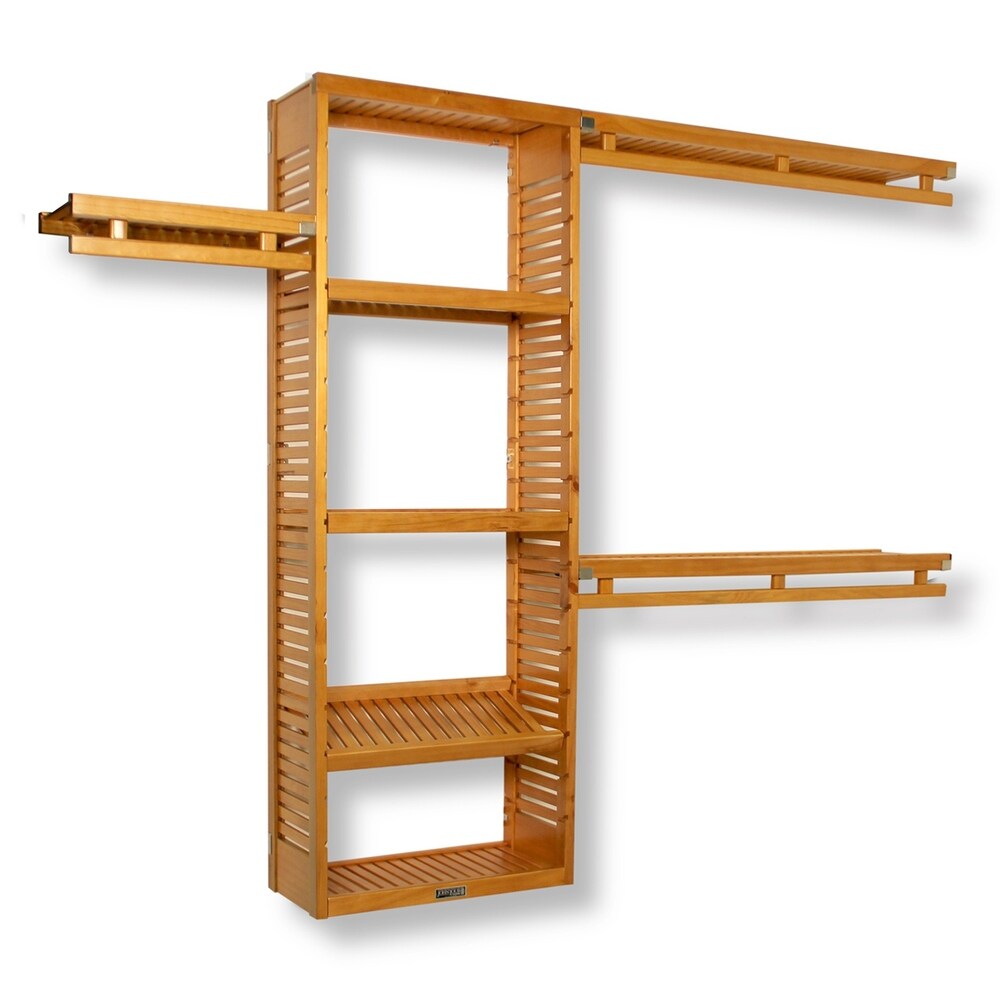 Système de rangement à l'ancienne en bois massif John Louis Home, modèle Simplicity, couleur érable miel.