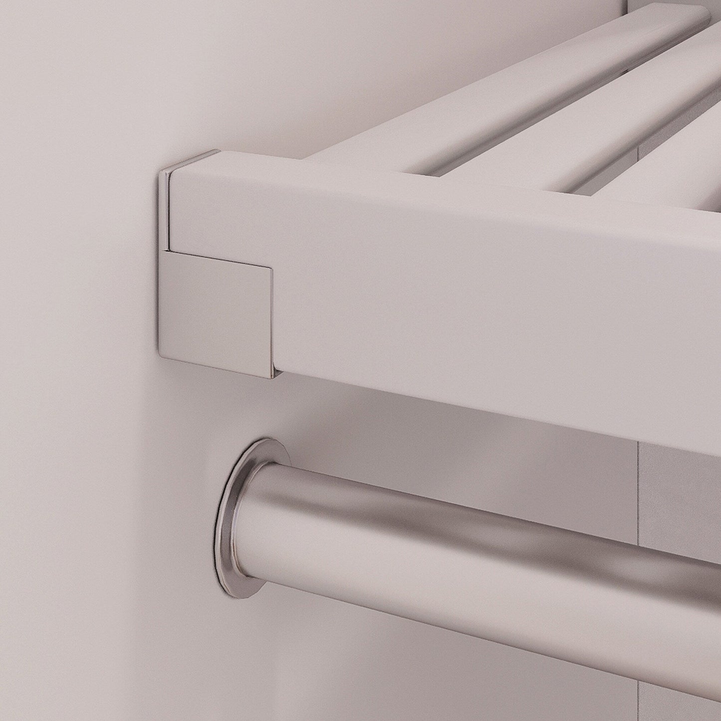 Système de placard à armoire en bois massif John Louis Home avec 3 tiroirs, blanc.