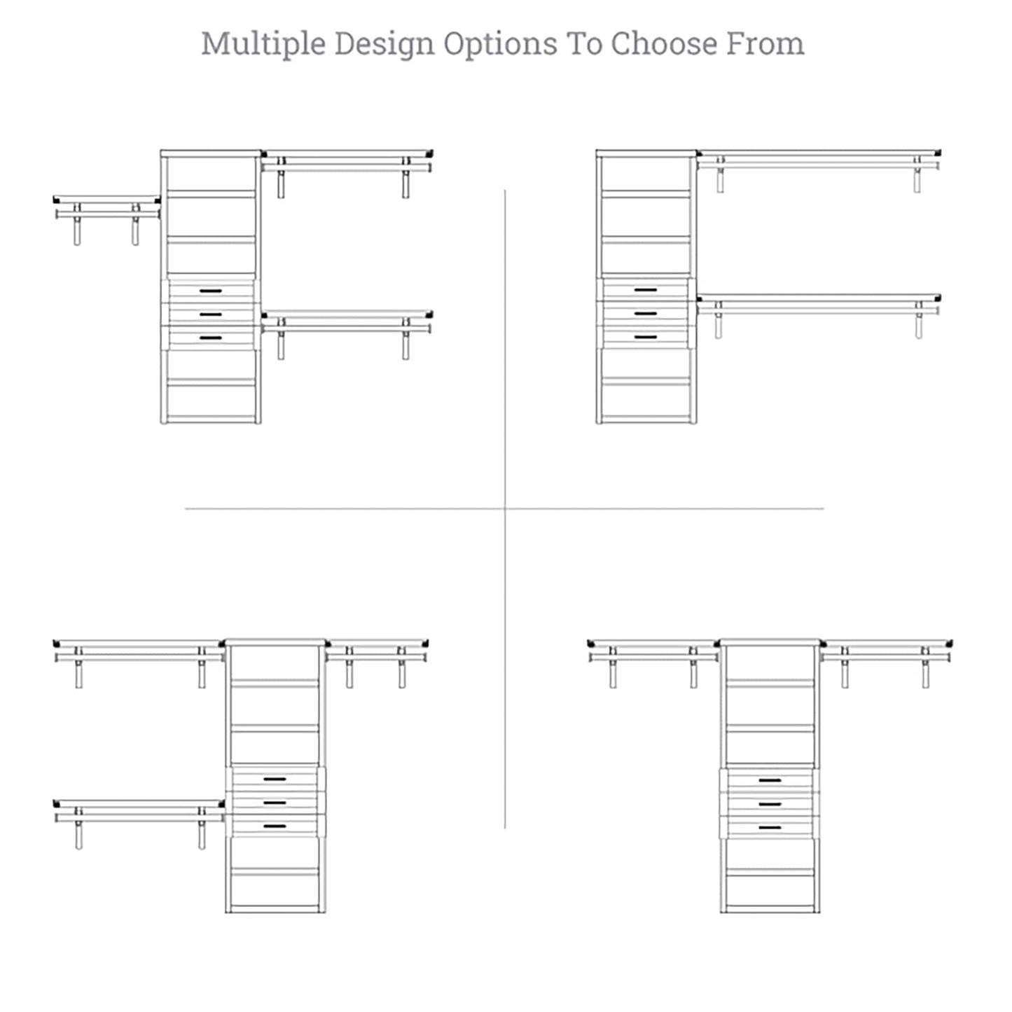 Système de placard à armoire en bois massif John Louis Home avec 3 tiroirs, blanc.