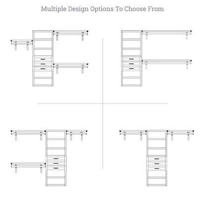 Système de placard à armoire en bois massif John Louis Home avec 3 tiroirs, blanc.