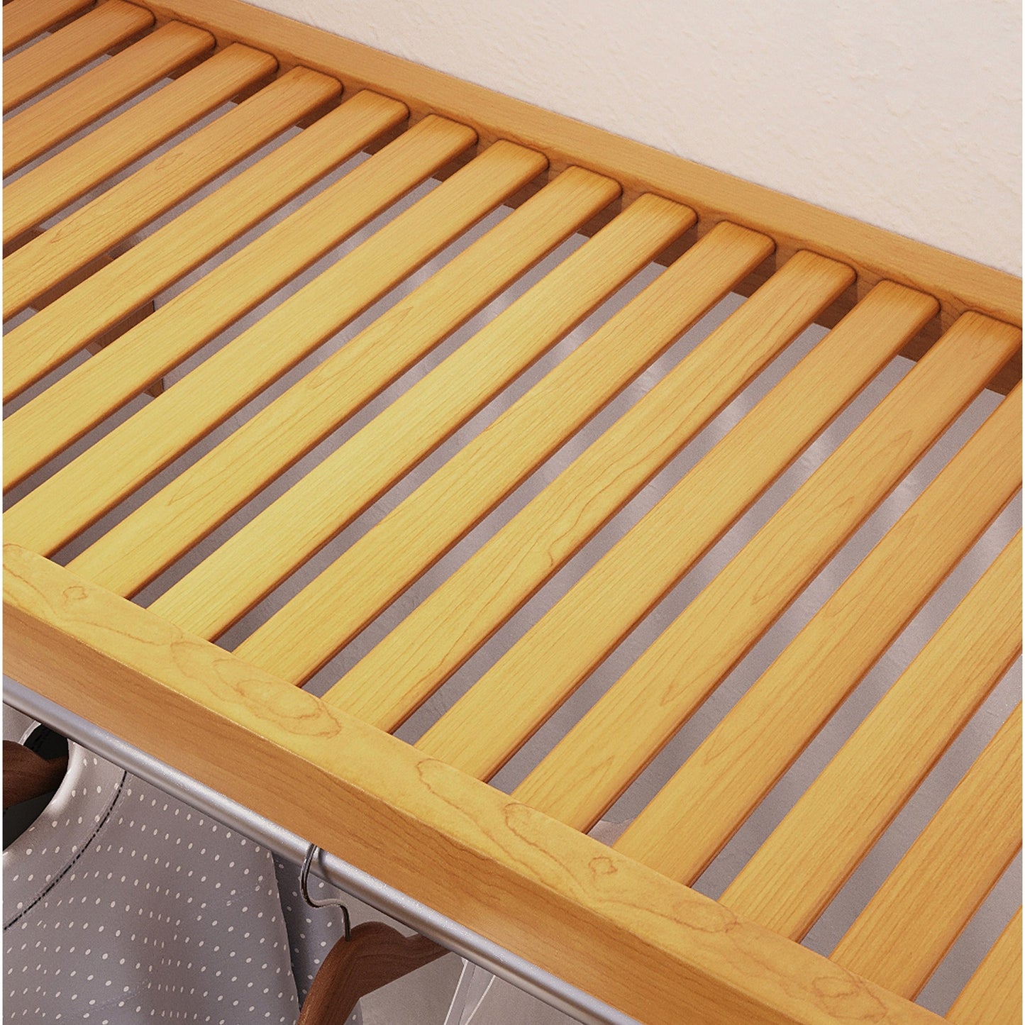 Système de rangement à l'ancienne en bois massif John Louis Home, modèle Simplicity, couleur érable miel.