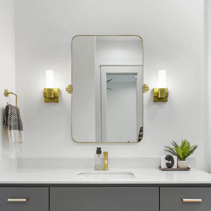 TEHOME Jonathan Miroir mural rectangulaire pivotant et inclinable en métal