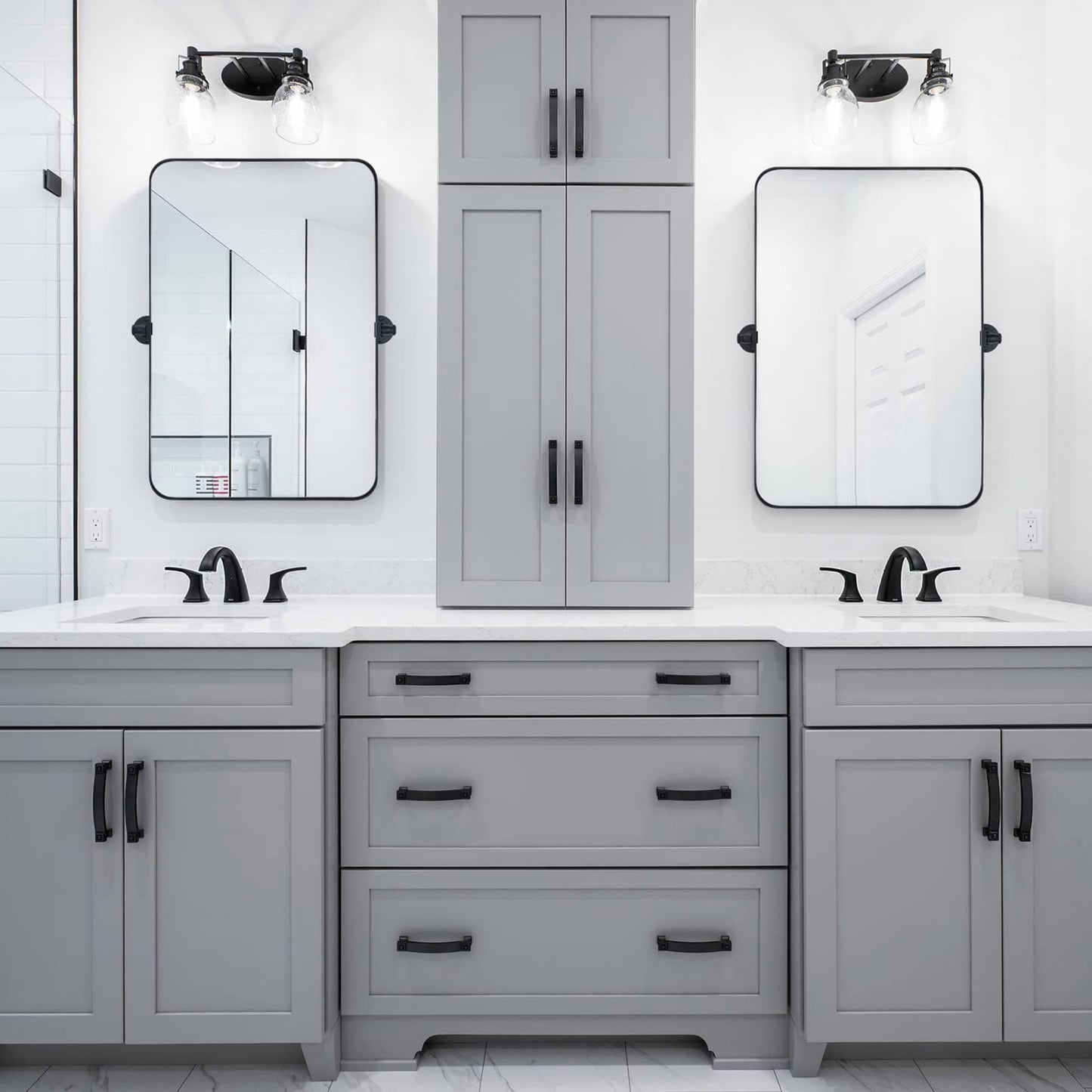 TEHOME Jonathan Miroir mural rectangulaire pivotant et inclinable en métal