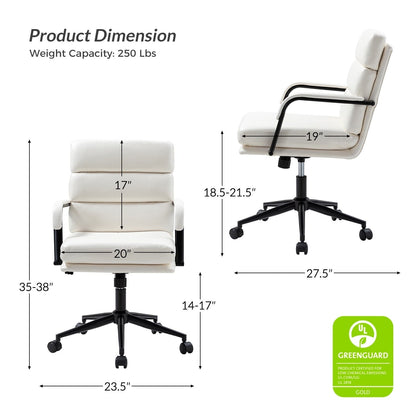 Chaise de bureau moderne Joseph en simili cuir avec verrouillage d'inclinaison et basculement central de HULALA HOME