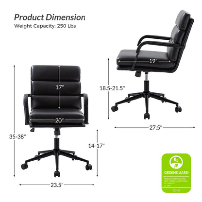 Chaise de bureau moderne Joseph en simili cuir avec verrouillage d'inclinaison et basculement central de HULALA HOME