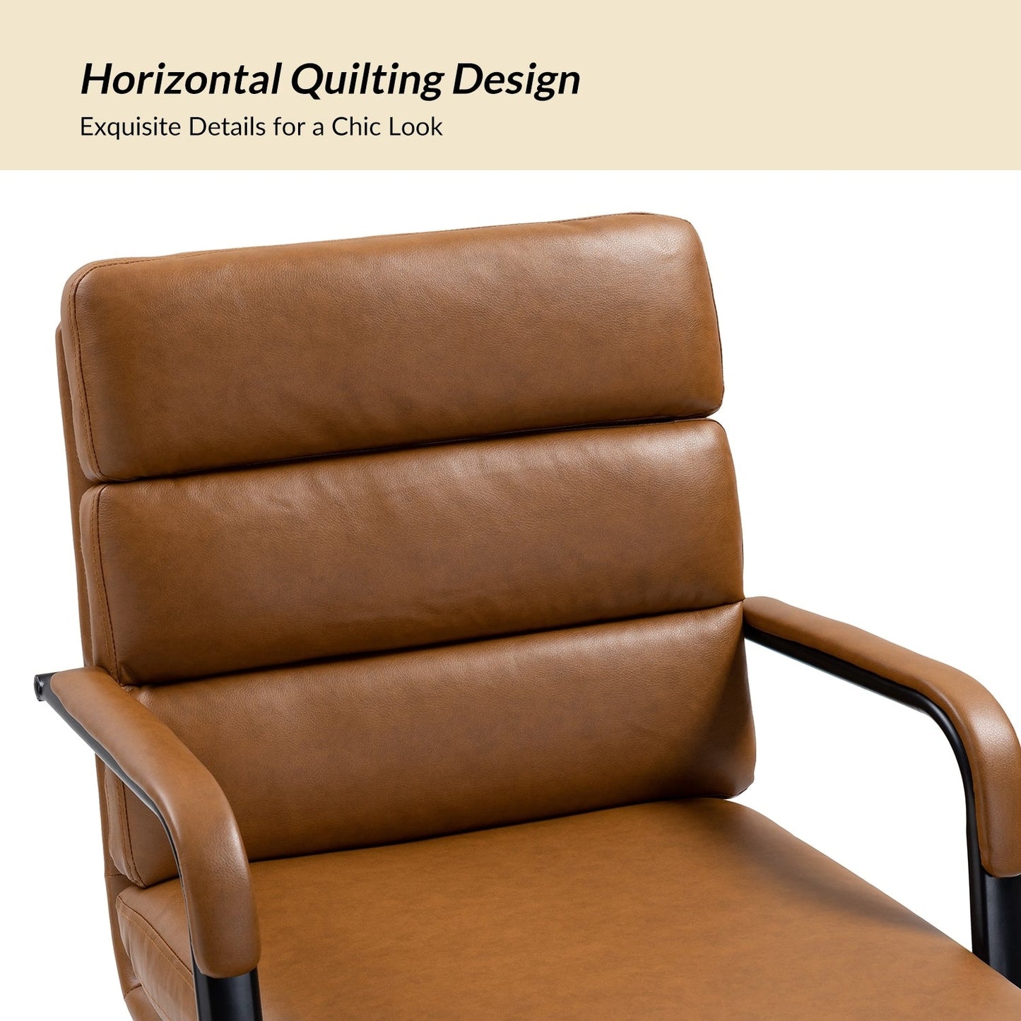 Chaise de bureau moderne Joseph en simili cuir avec verrouillage d'inclinaison et basculement central de HULALA HOME