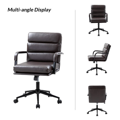 Chaise de bureau moderne Joseph en simili cuir avec verrouillage d'inclinaison et basculement central de HULALA HOME