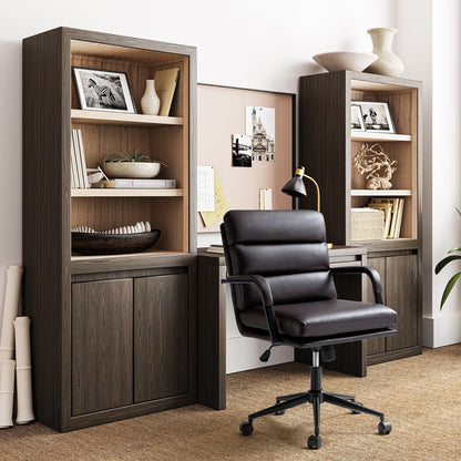 Chaise de bureau moderne Joseph en simili cuir avec verrouillage d'inclinaison et basculement central de HULALA HOME