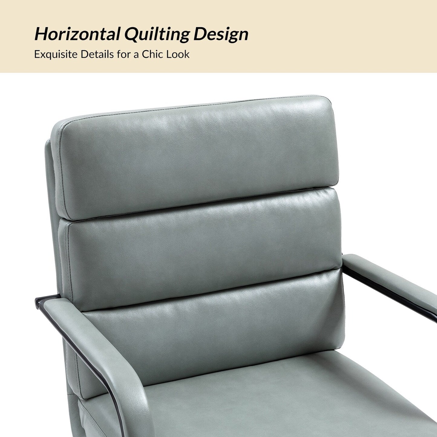 Chaise de bureau moderne Joseph en simili cuir avec verrouillage d'inclinaison et basculement central de HULALA HOME