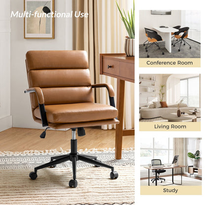 Chaise de bureau moderne Joseph en simili cuir avec verrouillage d'inclinaison et basculement central de HULALA HOME