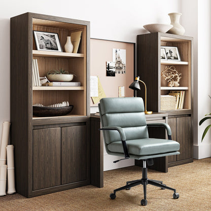 Chaise de bureau moderne Joseph en simili cuir avec verrouillage d'inclinaison et basculement central de HULALA HOME