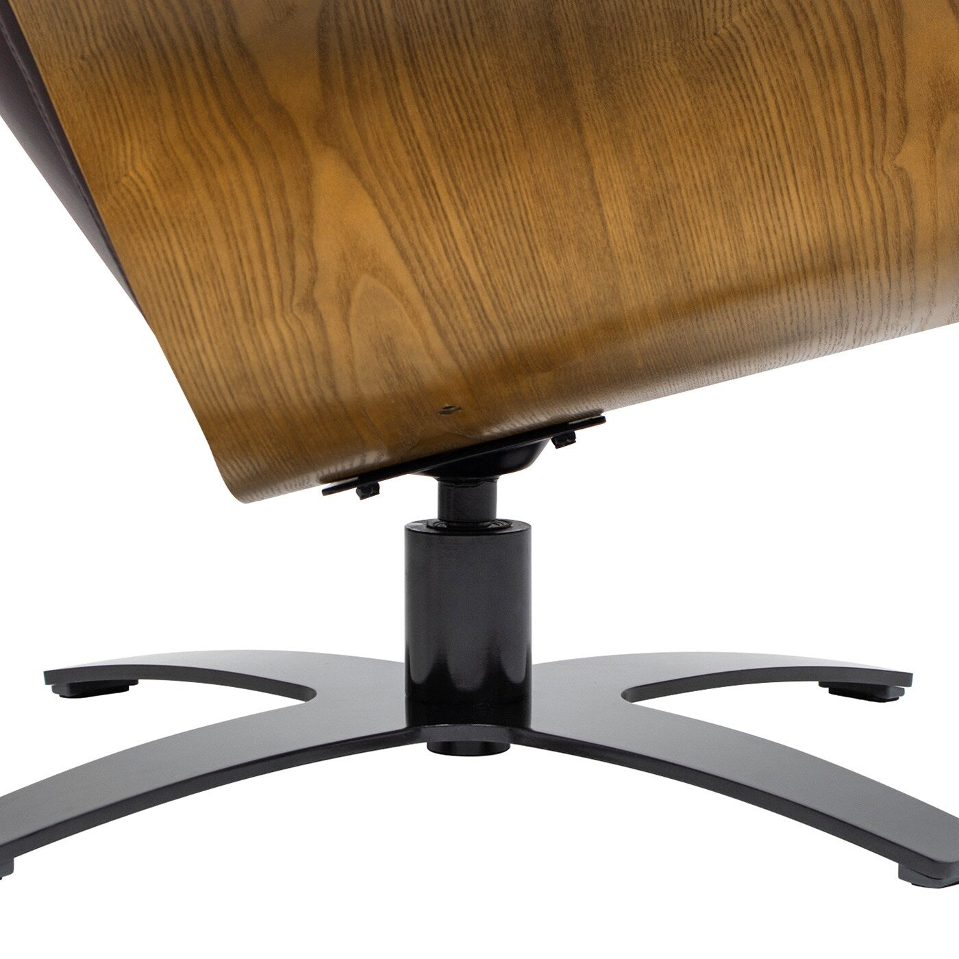 Fauteuil inclinable de salon Jovan en cuir véritable avec structure en bois courbé de 31,5 pouces