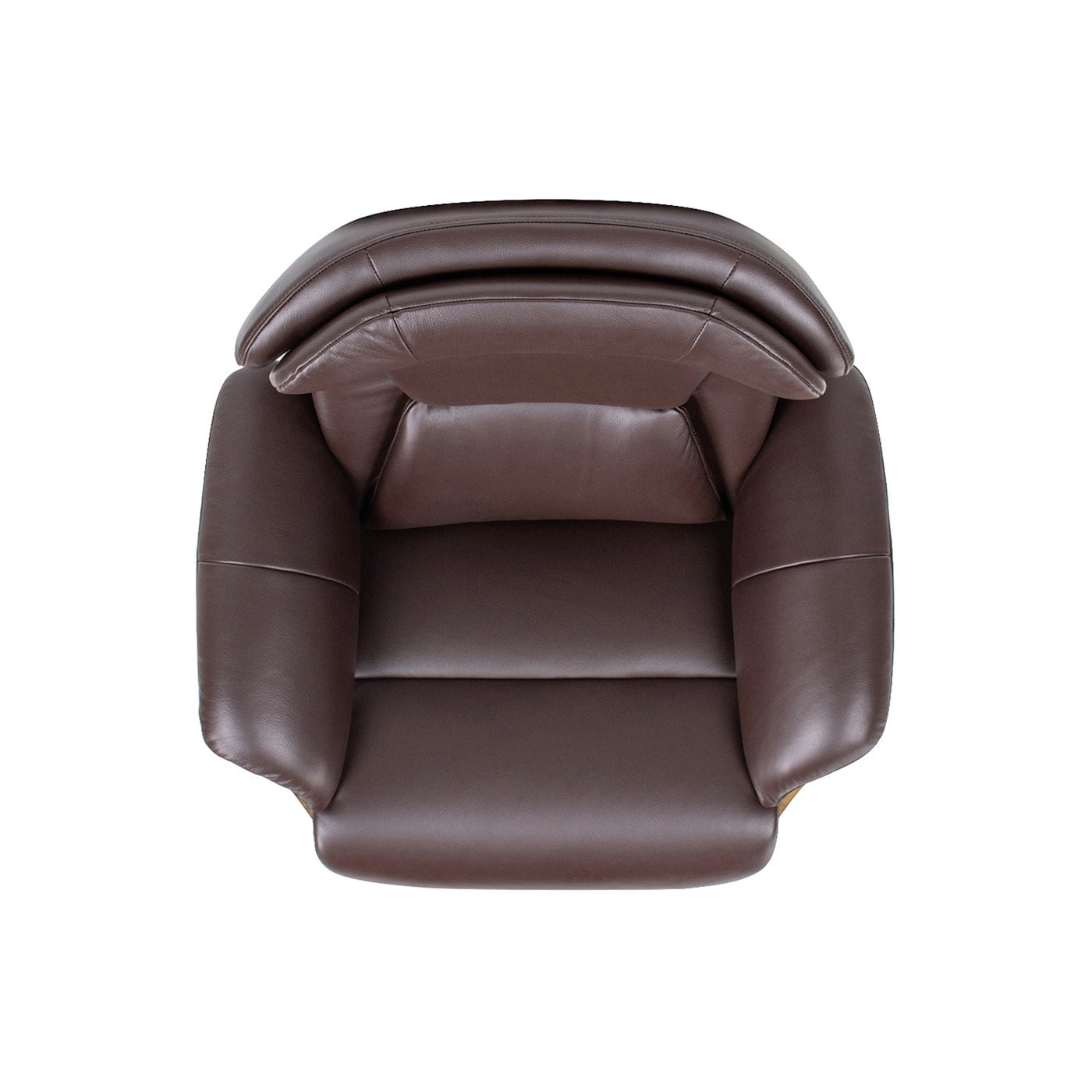 Fauteuil inclinable de salon Jovan en cuir véritable avec structure en bois courbé de 31,5 pouces