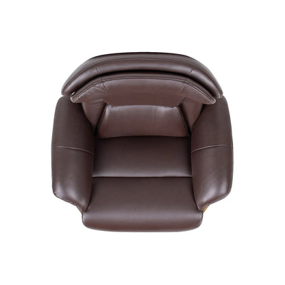 Fauteuil inclinable de salon Jovan en cuir véritable avec structure en bois courbé de 31,5 pouces