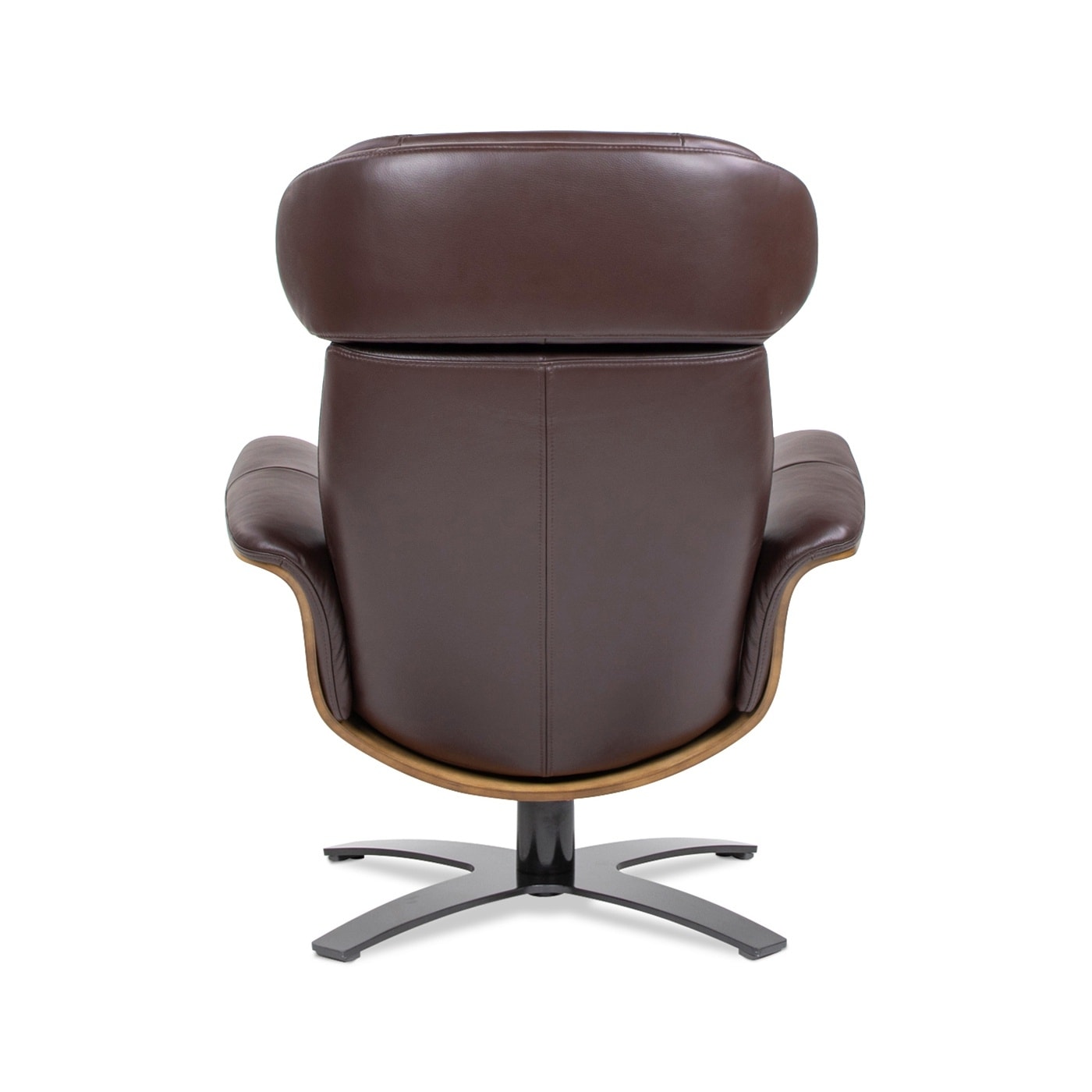 Fauteuil inclinable de salon Jovan en cuir véritable avec structure en bois courbé de 31,5 pouces