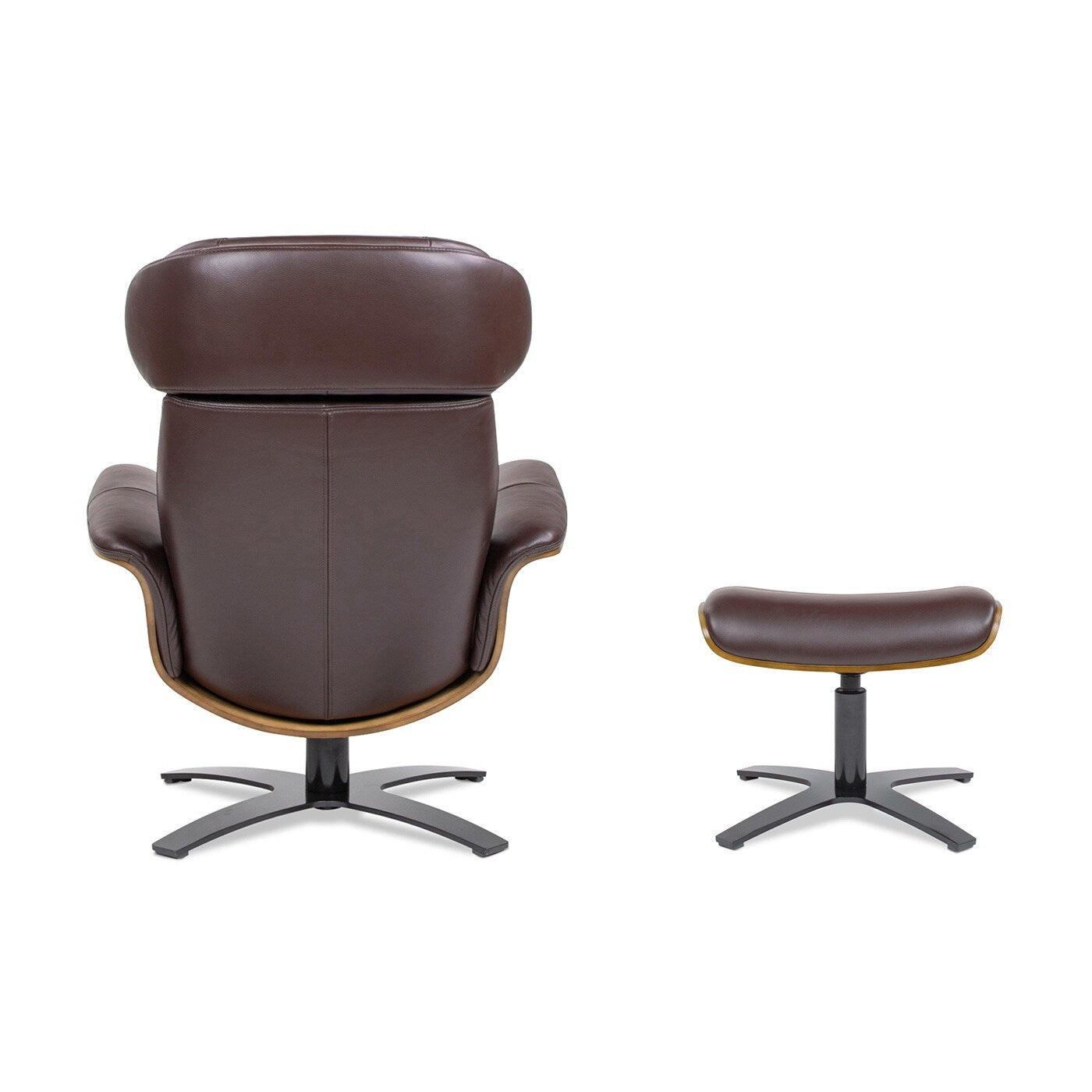 Fauteuil inclinable et repose-pieds Jovan en cuir véritable de 31,5 pouces