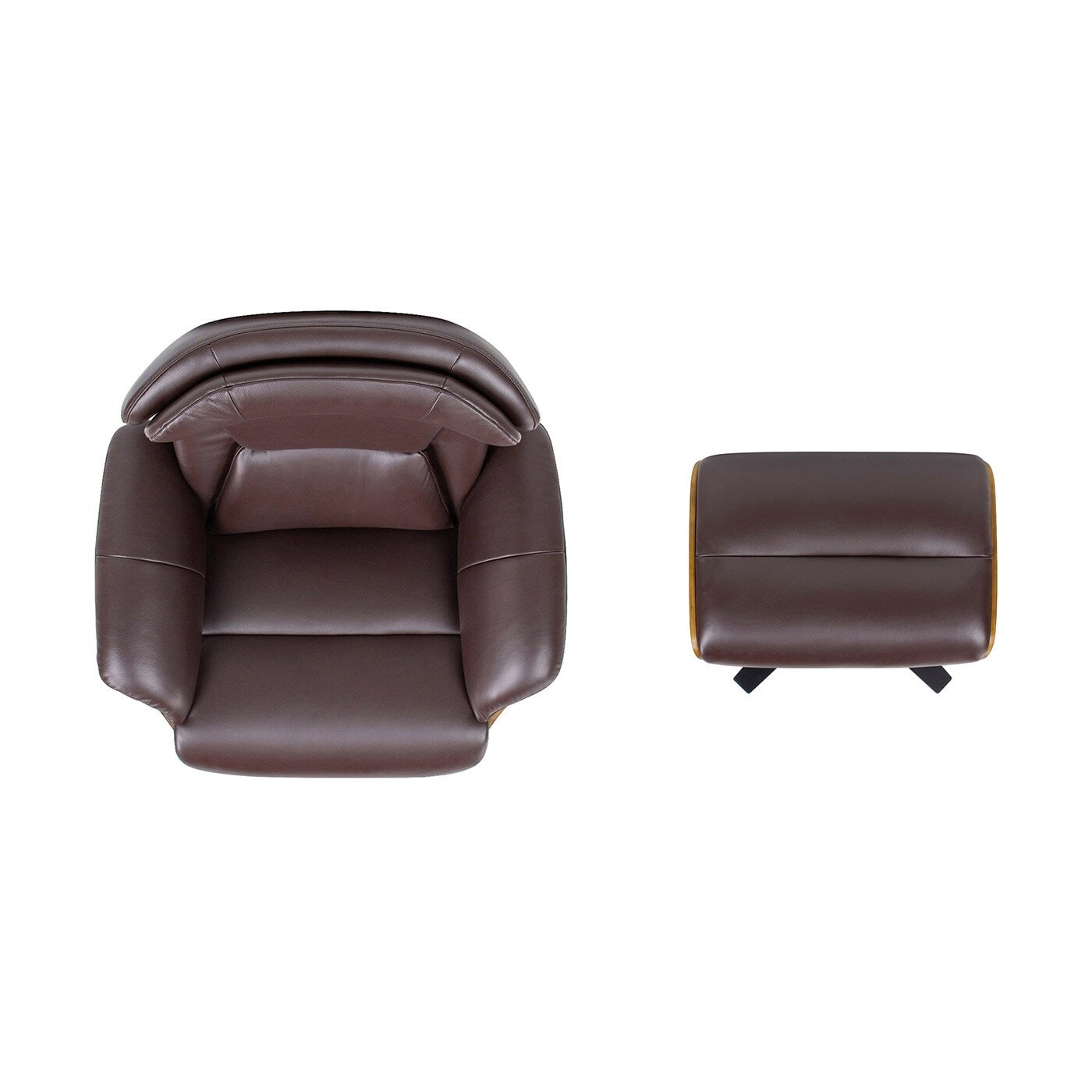 Fauteuil inclinable et repose-pieds Jovan en cuir véritable de 31,5 pouces
