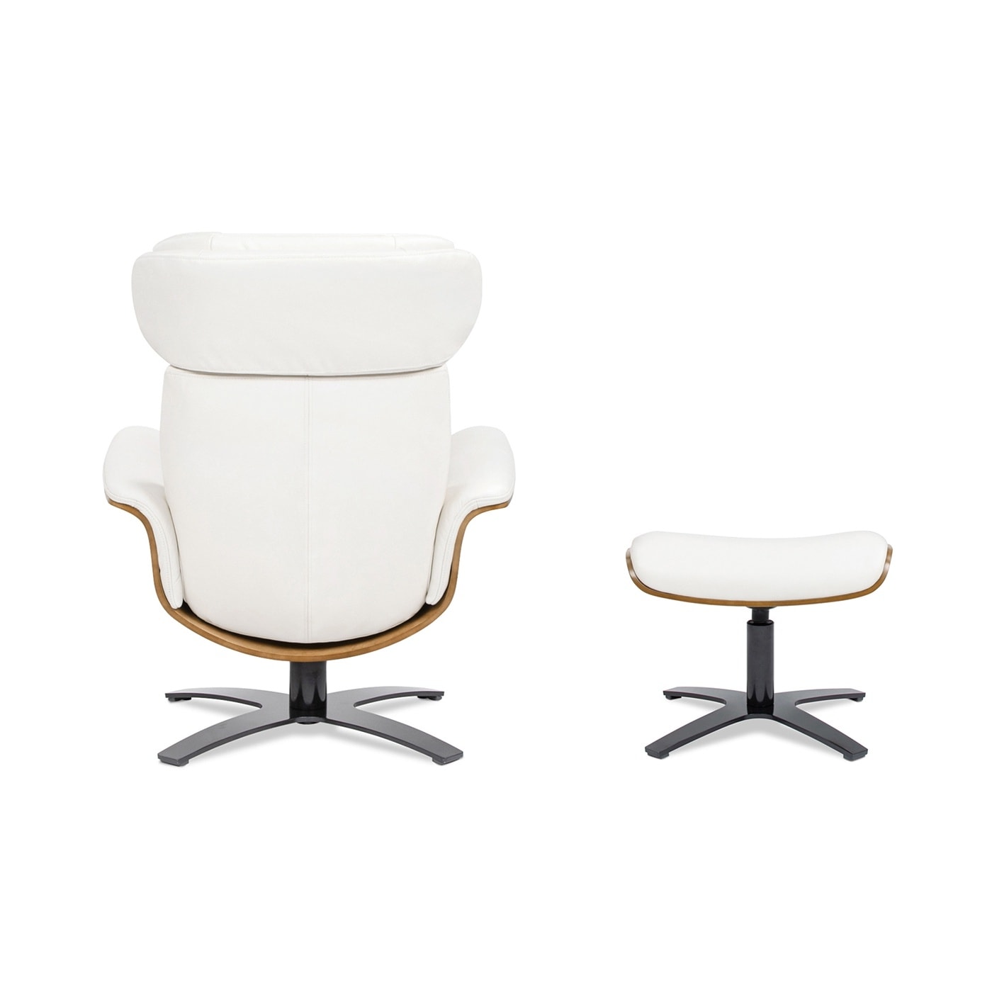 Fauteuil inclinable et repose-pieds Jovan en cuir véritable de 31,5 pouces