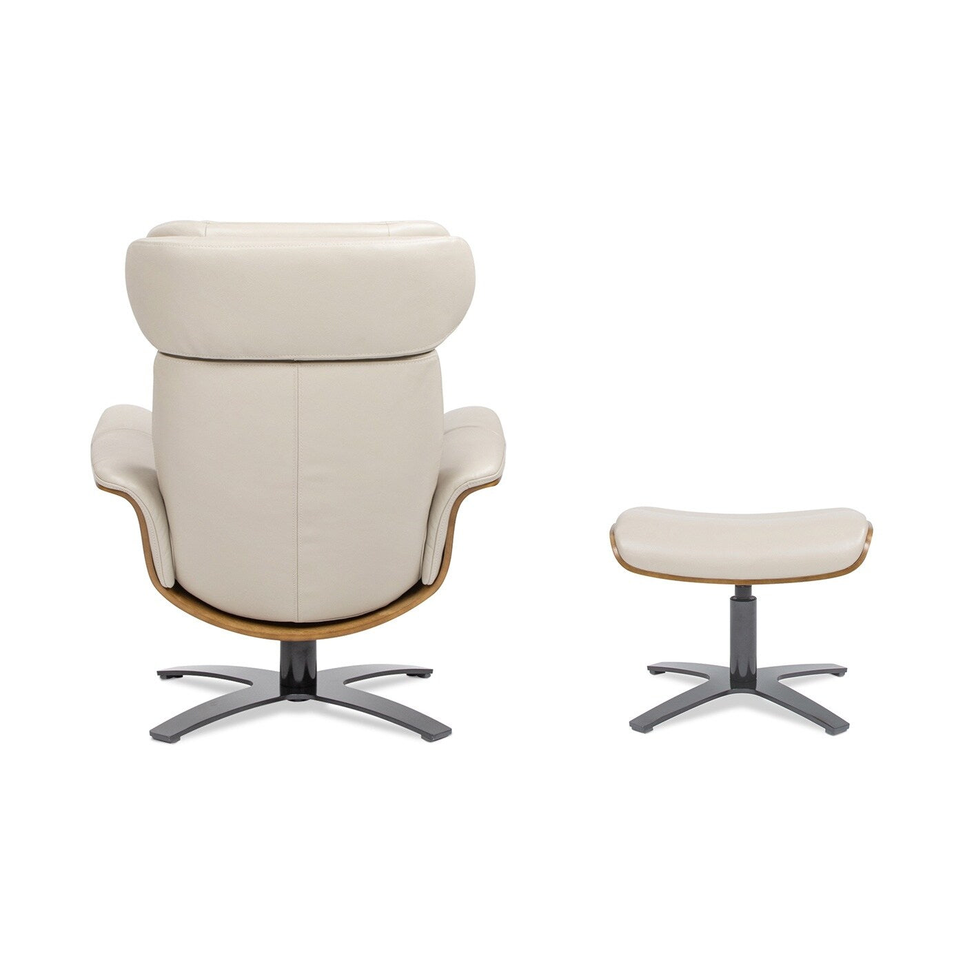 Fauteuil inclinable et repose-pieds Jovan en cuir véritable de 31,5 pouces