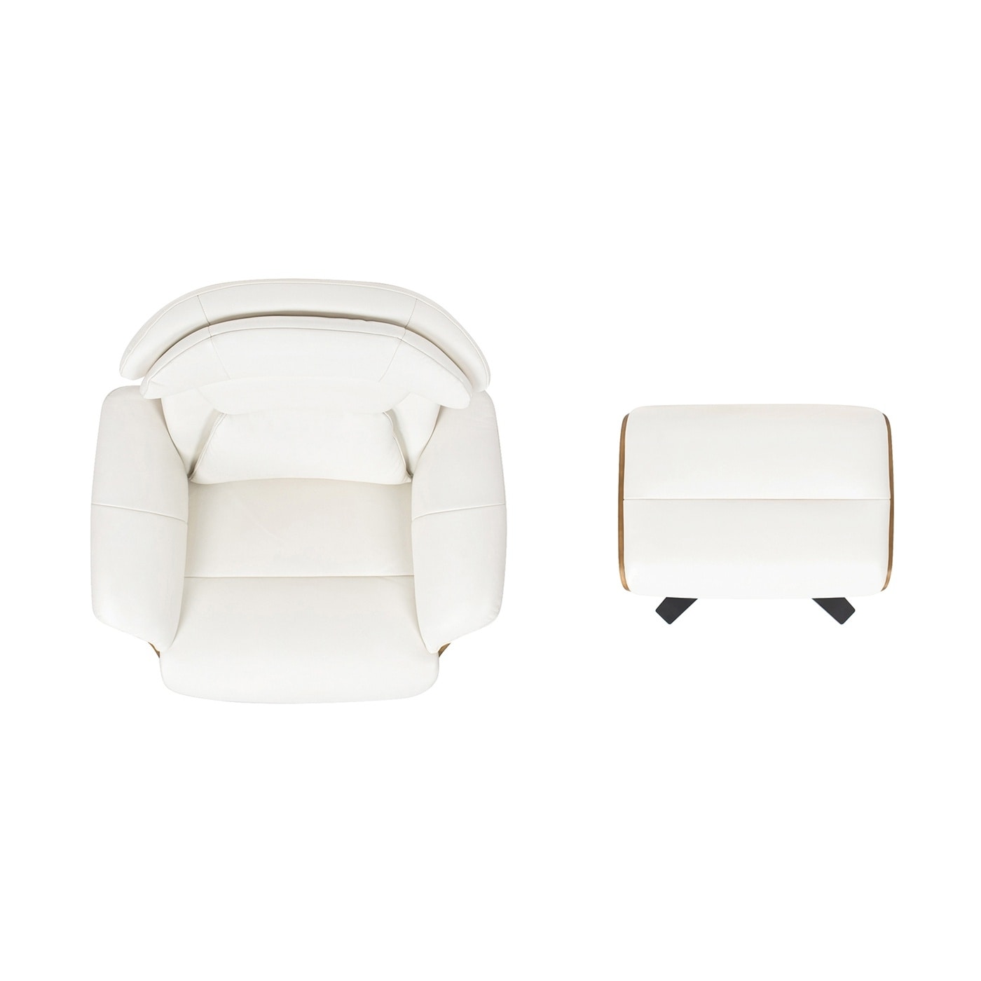 Fauteuil inclinable et repose-pieds Jovan en cuir véritable de 31,5 pouces