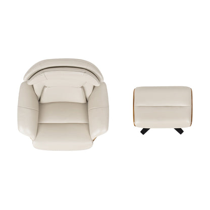 Fauteuil inclinable et repose-pieds Jovan en cuir véritable de 31,5 pouces