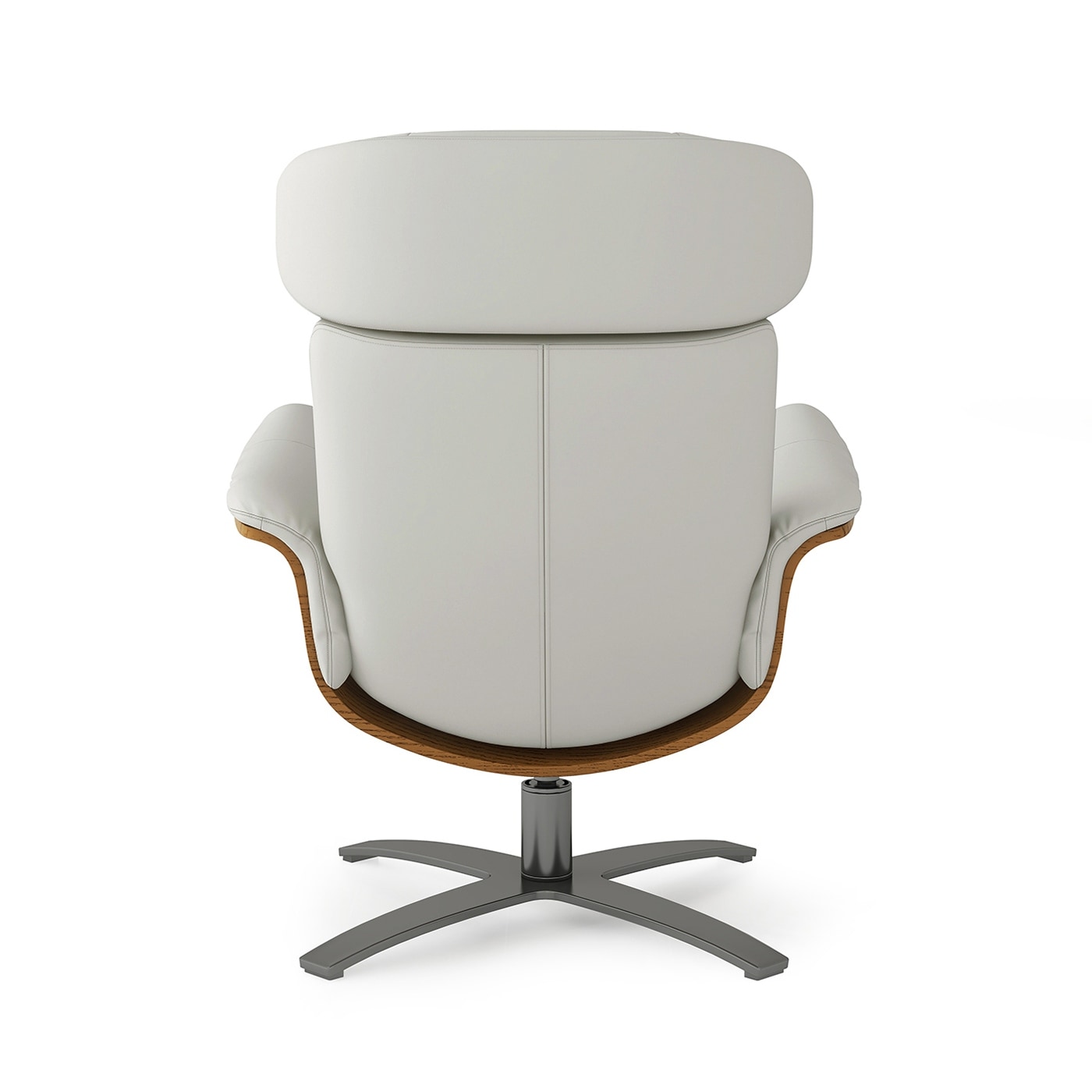 Fauteuil inclinable de salon Jovan en cuir véritable avec structure en bois courbé de 31,5 pouces