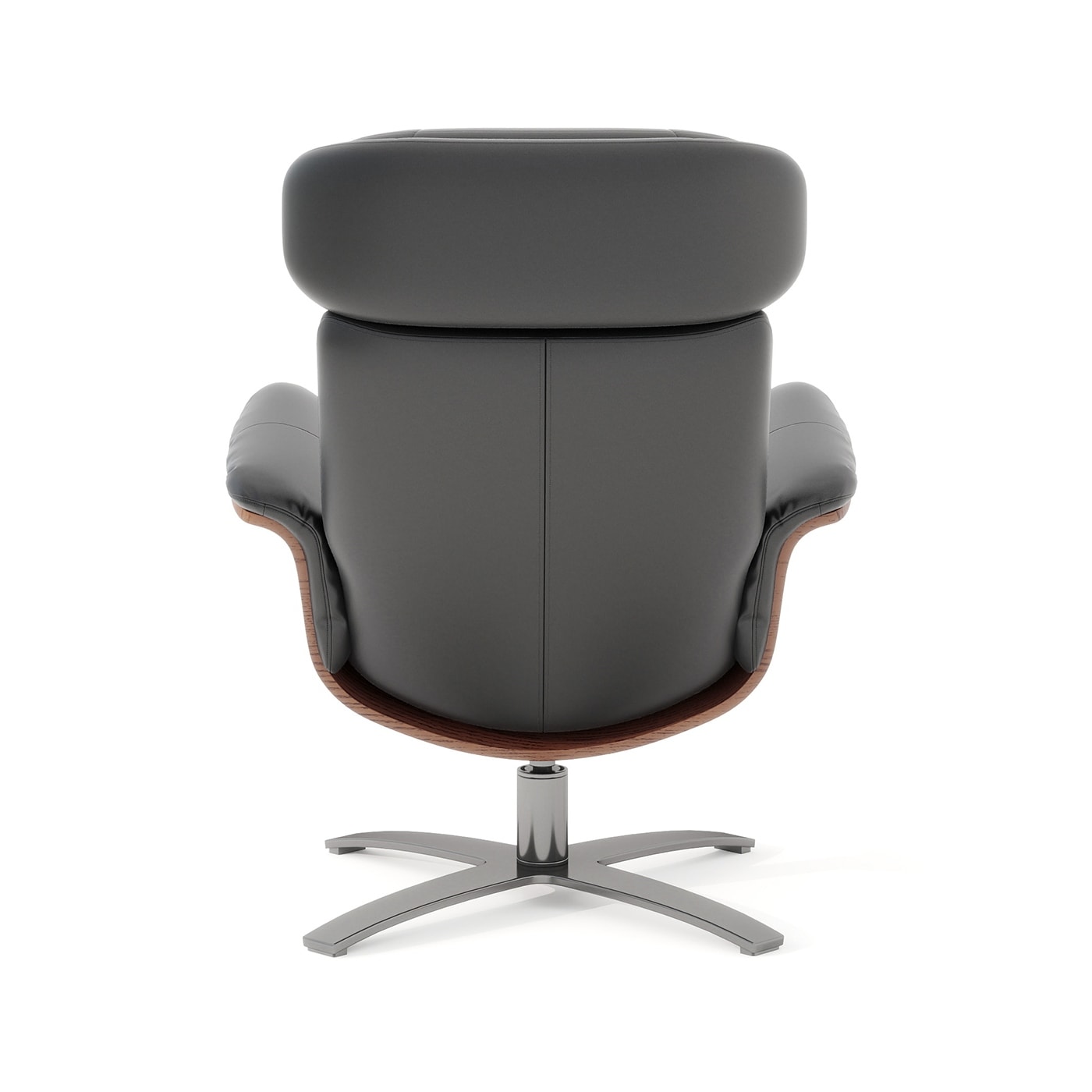 Fauteuil inclinable de salon Jovan en cuir véritable avec structure en bois courbé de 31,5 pouces